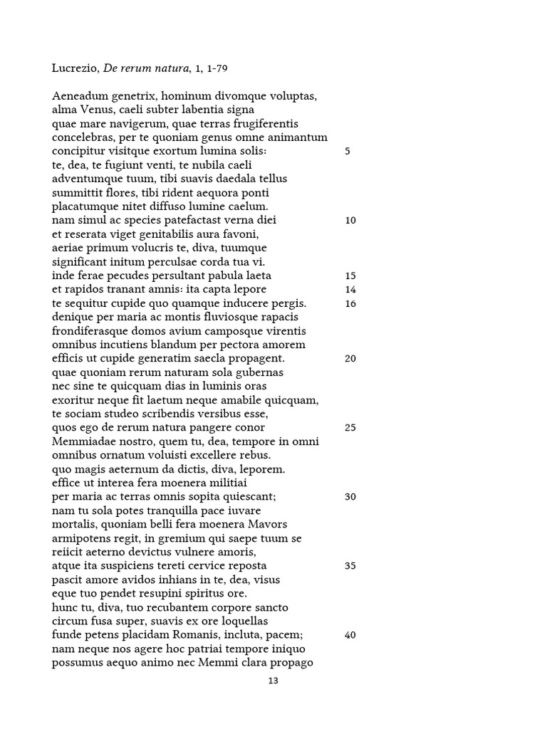 Lucrezio - de Rerum Natura | PDF