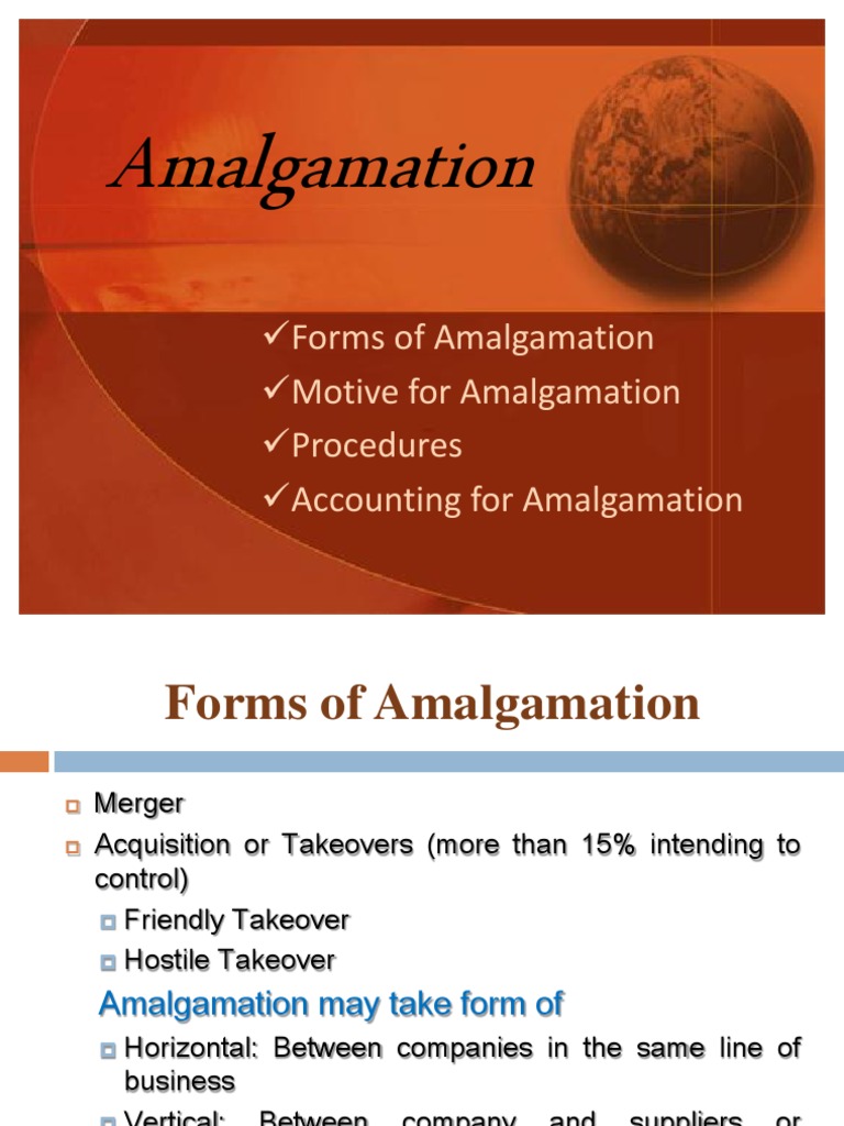 Amalgamation PDF Consolidation (Business) Equity (Finance)