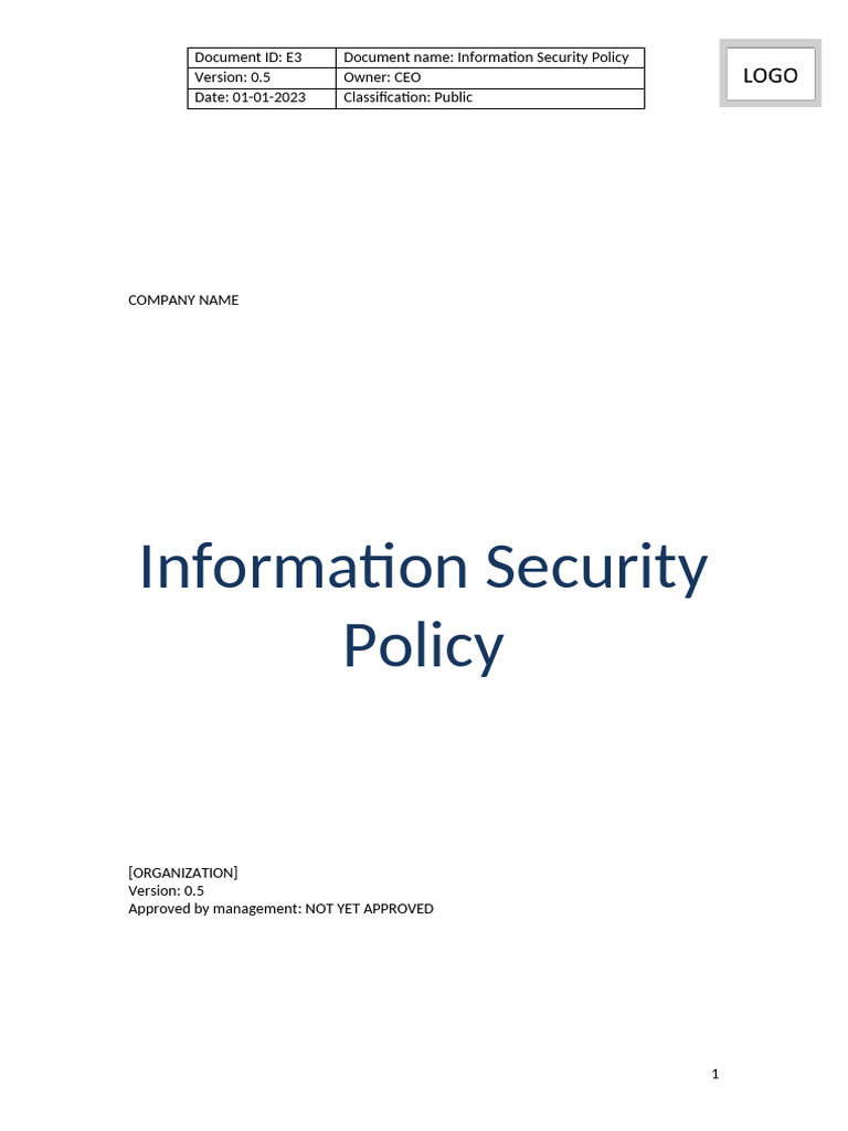 ISO 27001 Information Security Policy Template | PDF | Information ...