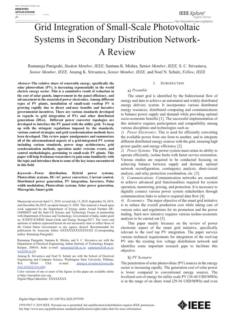 Grid Integration of Rooftop PV Systems | PDF | Photovoltaics ...