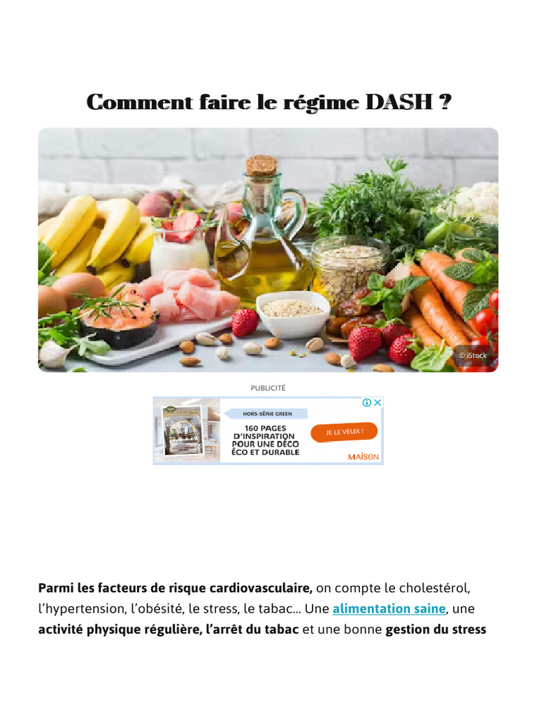 Régime DASH : Guide pratique et conseils | PDF | Régime méditerranéen ...