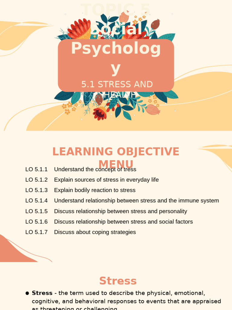 5.1 Stress and Health | PDF | Stress (Biology) | Mental Health