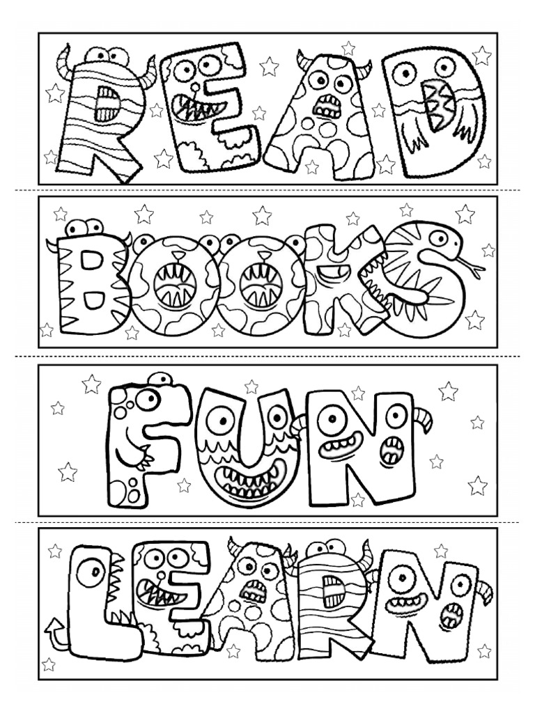 Free Monster Alphabet Bookmarks | PDF