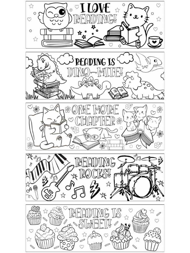 Printable Bookmarks to Color CraftingALovelyLife PDF