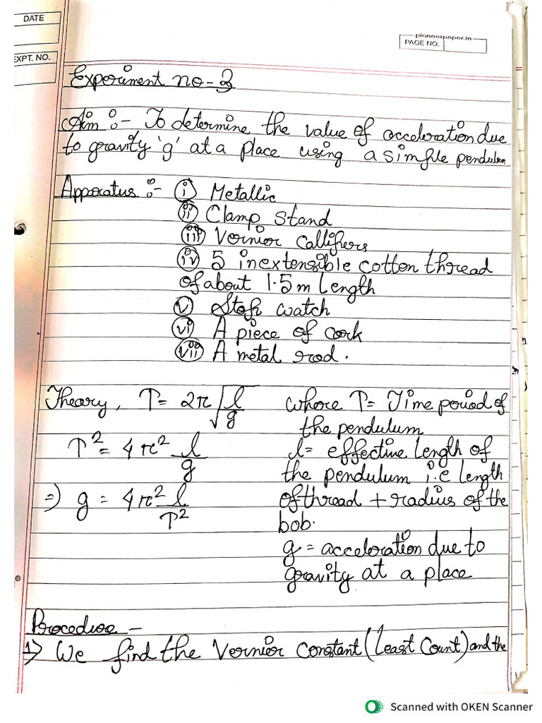 Simple Pendulum 2025 | PDF
