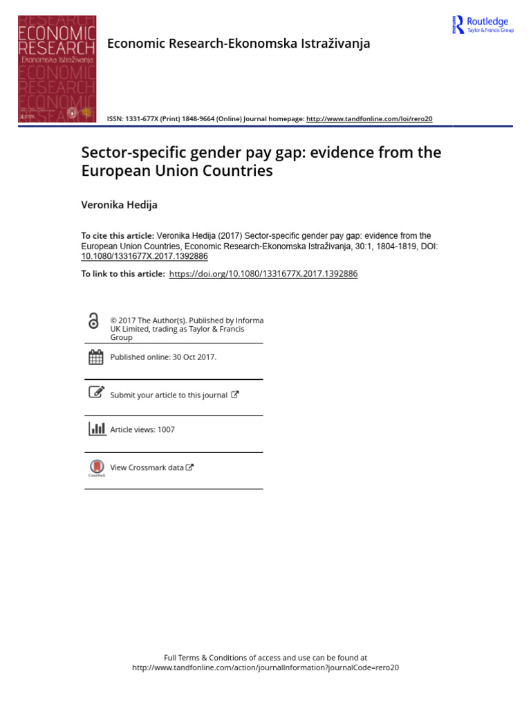 Sector-Specific Gender Pay Gap in EU | PDF | Gender Pay Gap | Employment