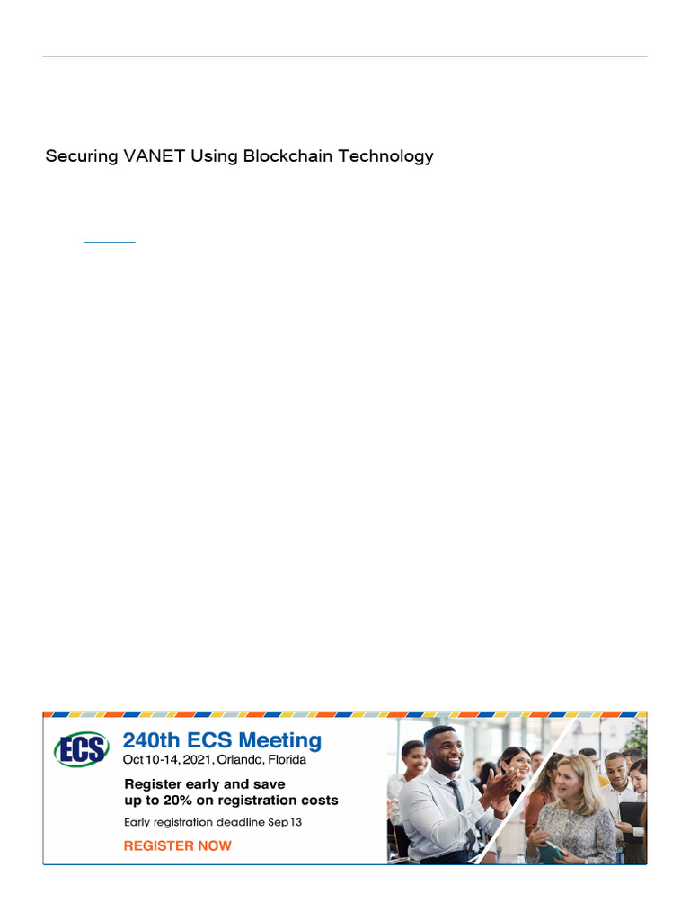 Securing VANET with Blockchain Tech | PDF | Wireless Ad Hoc Network ...