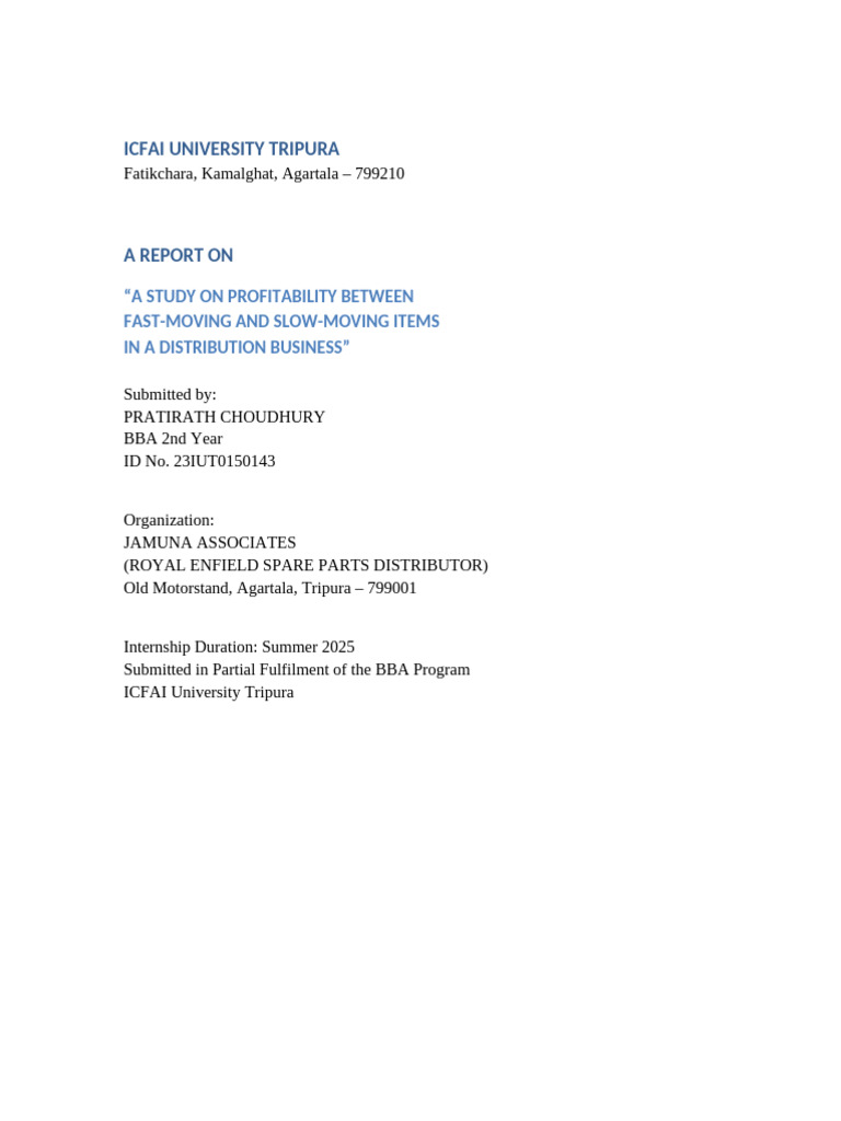 SIP Interim Report Part3 | PDF | Inventory | Return On Investment