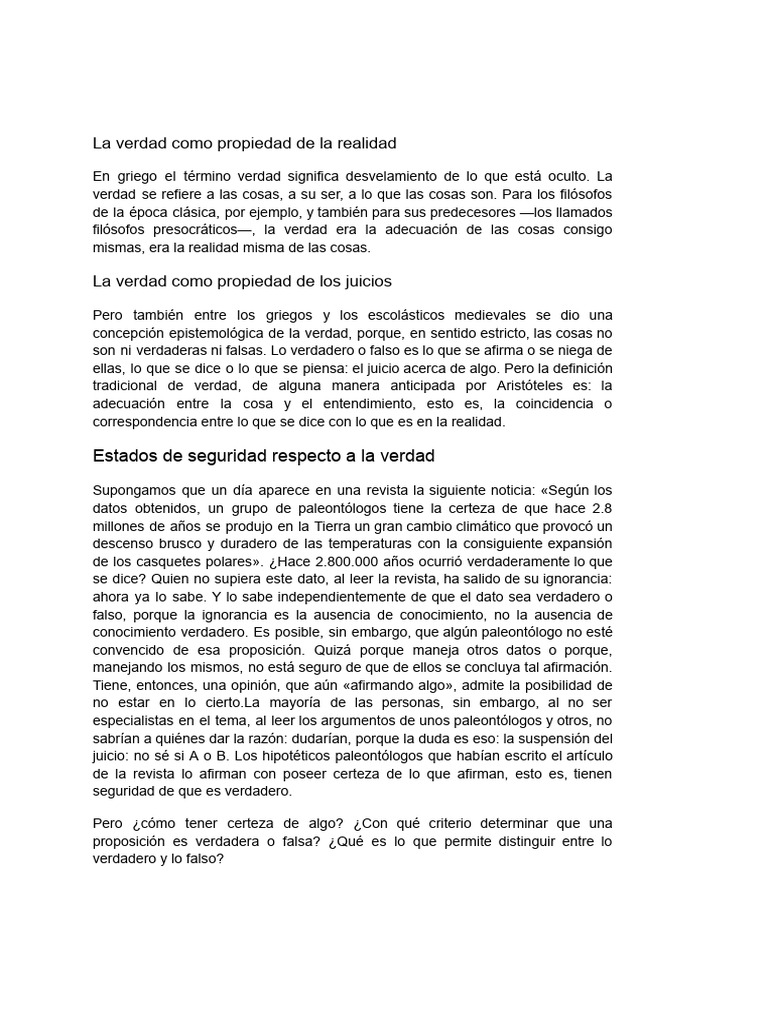 Criterios para Determinar la Verdad | PDF | Verdad | Proposición