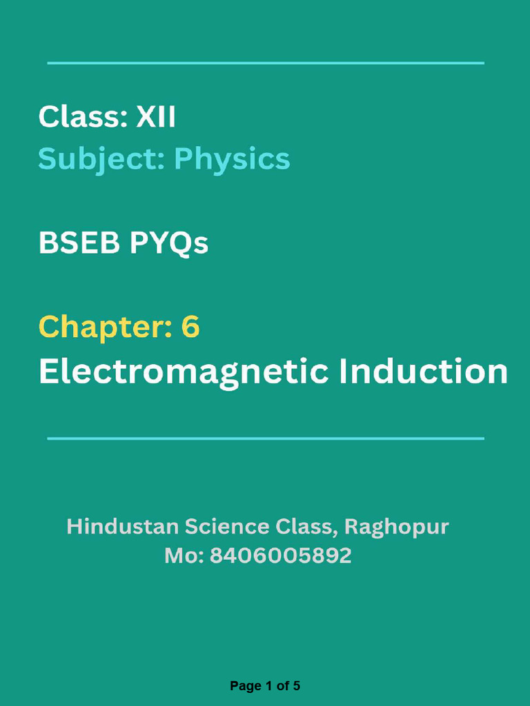 12th Phy 6 PYQs | PDF