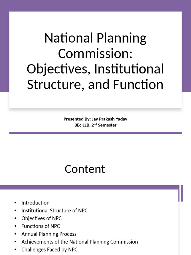 NPC of Nepal: Structure and Functions | PDF | Policy | Infrastructure