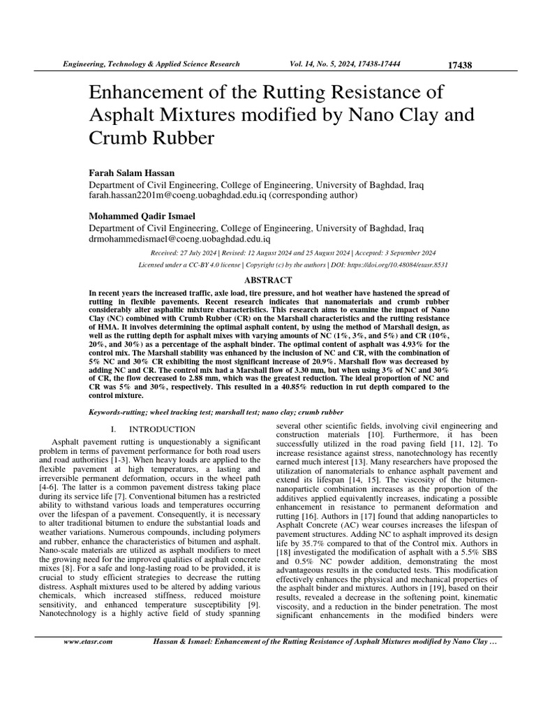 Enhancing Asphalt Rutting Resistance | PDF | Road Surface | Materials ...