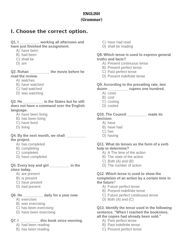 Correct Sentence Selection Quiz | PDF | Grammatical Tense | Linguistics