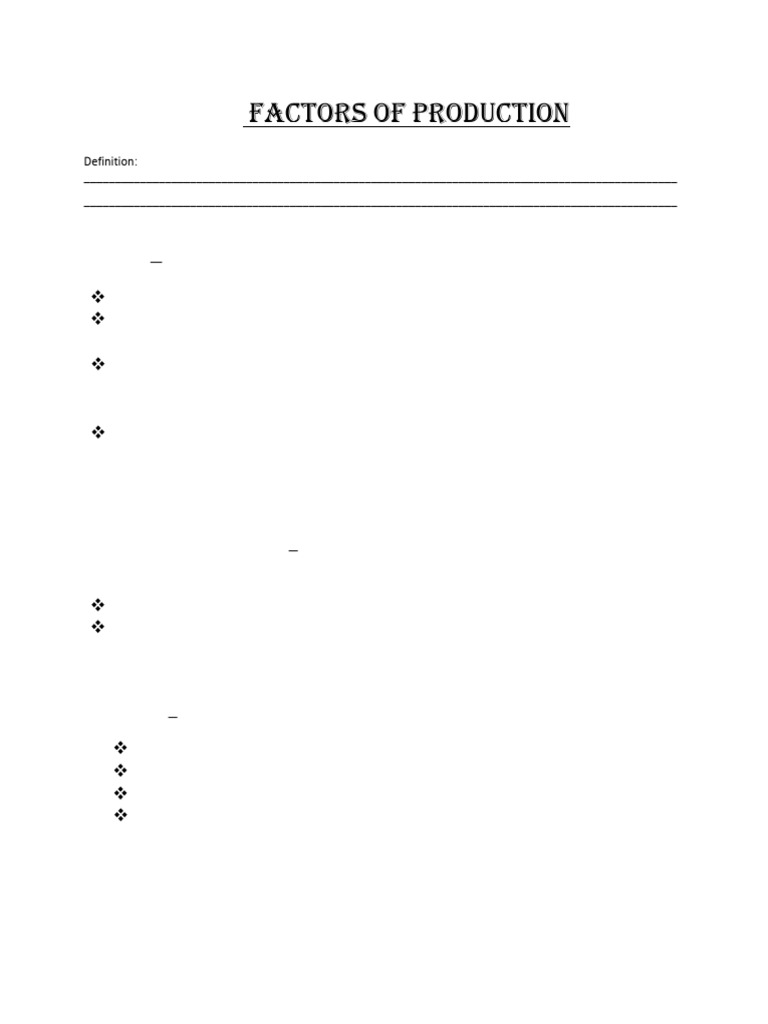 Chapter 2-The Factors of Production Introduction - 1 | PDF