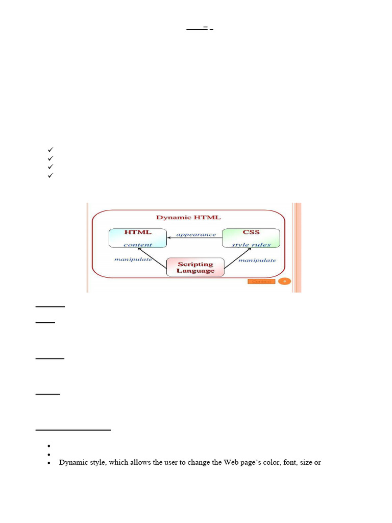 JavaScript and DHTML Basics Guide | PDF | Dynamic Html | World Wide Web