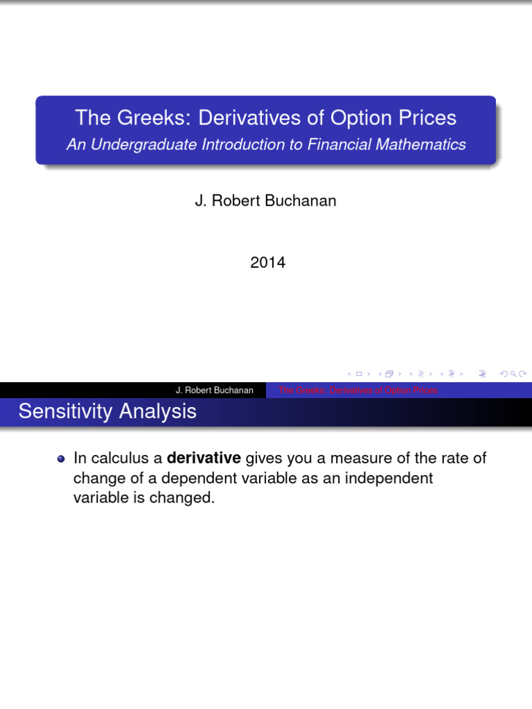 Understanding Option Price Sensitivity | PDF | Greeks (Finance ...