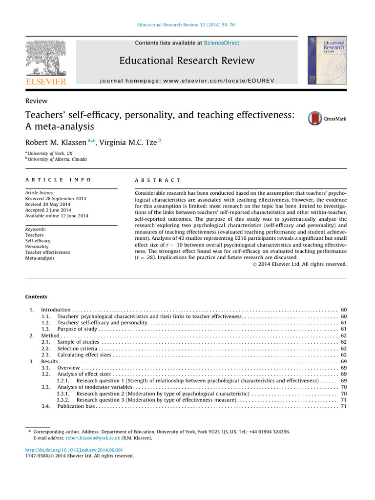 J Edurev 2014 06 001 | PDF | Self Efficacy | Motivational