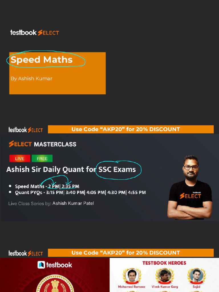 SSC Speed Maths - Basic Level - 2 - 30PM | PDF