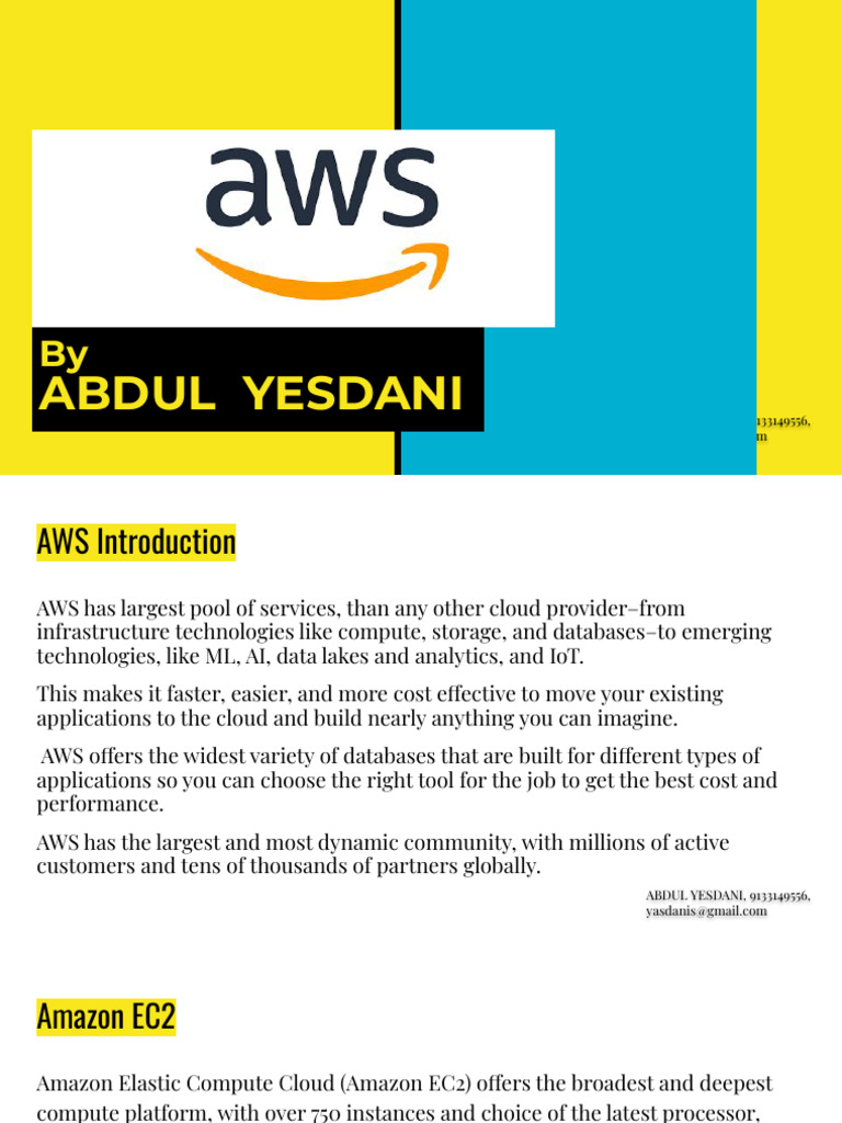 AWS EC2 Overview and Instance Types Guide | PDF | Cloud Computing ...