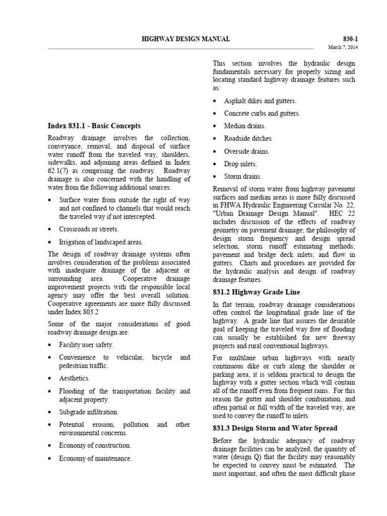 Roadway Drainage Design Guidelines | PDF | Drainage | Traffic