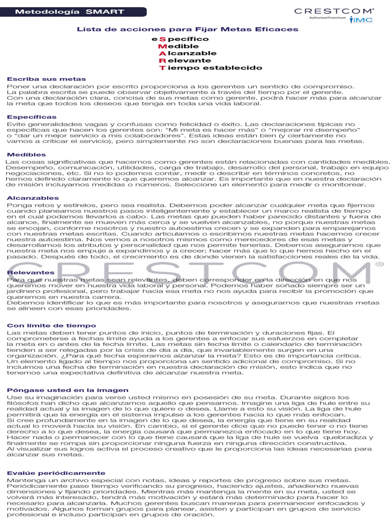 Plan de Acción en Metodología Smart | PDF