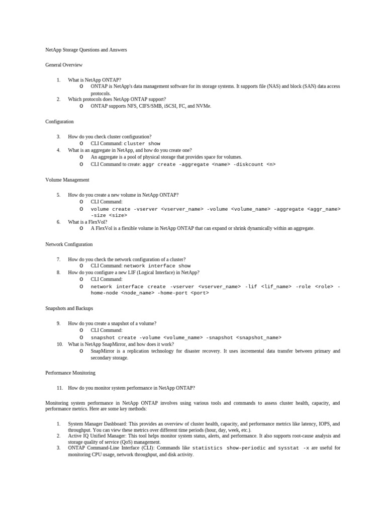 NetApp Storage Questions and Answers | PDF | Computer Data Storage ...