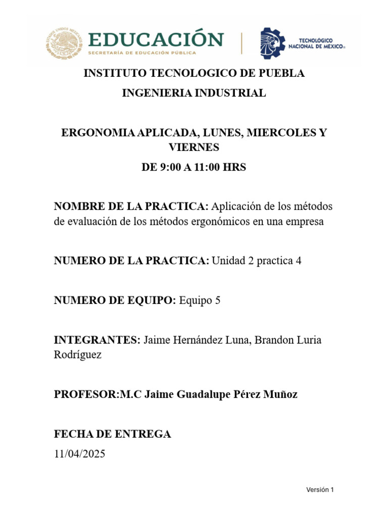 Practica Riesgos Ergonomicos Pdf Walmart Almacén