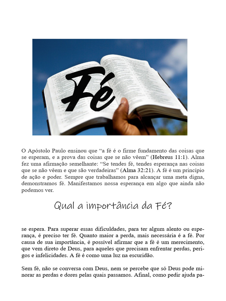 A Importância da Fé na Vida Cristã | PDF | Fé | Deus