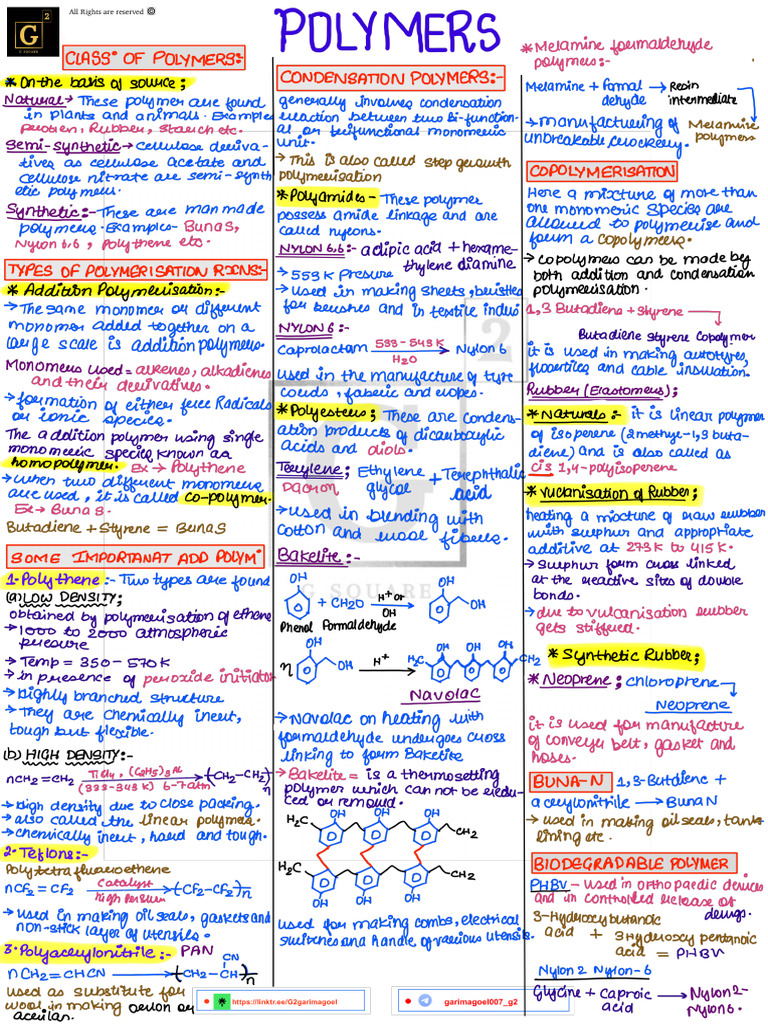 Polymers 12th Class 15th Chapter - 250702 - 001249 | PDF