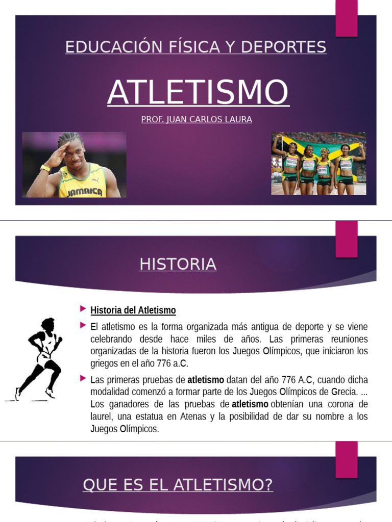 Historia y disciplinas del atletismo | PDF | Deporte del atletismo ...