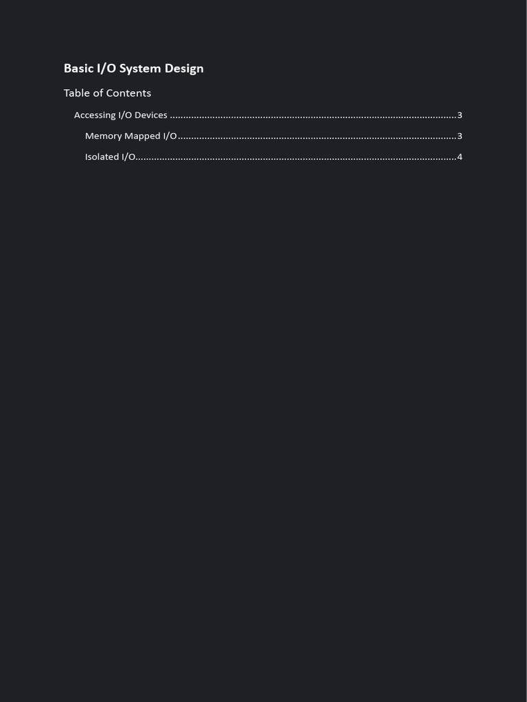 Basic I/O System Design Overview | PDF | Input/Output | Computer ...