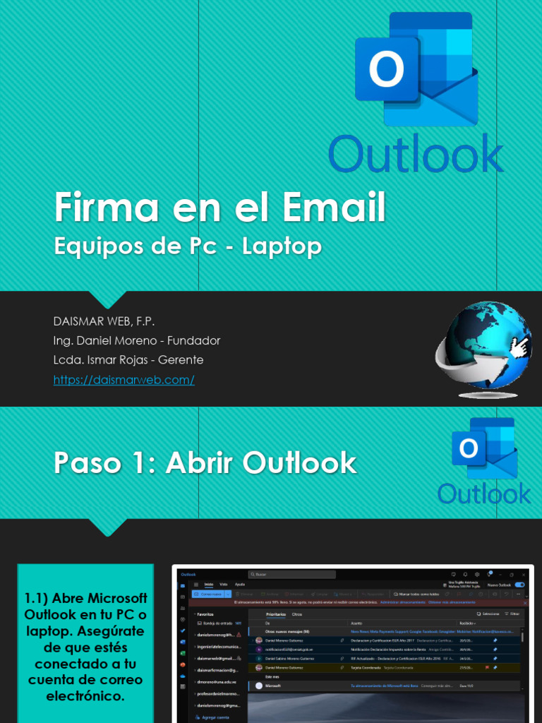 Cómo crear firma en Outlook | PDF | Software | Informática
