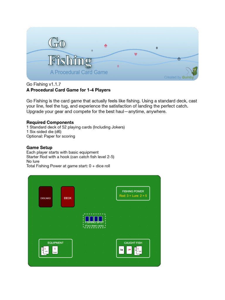 Go Fishing Card Game Overview | PDF | Tabletop Games | Games Of Mental ...