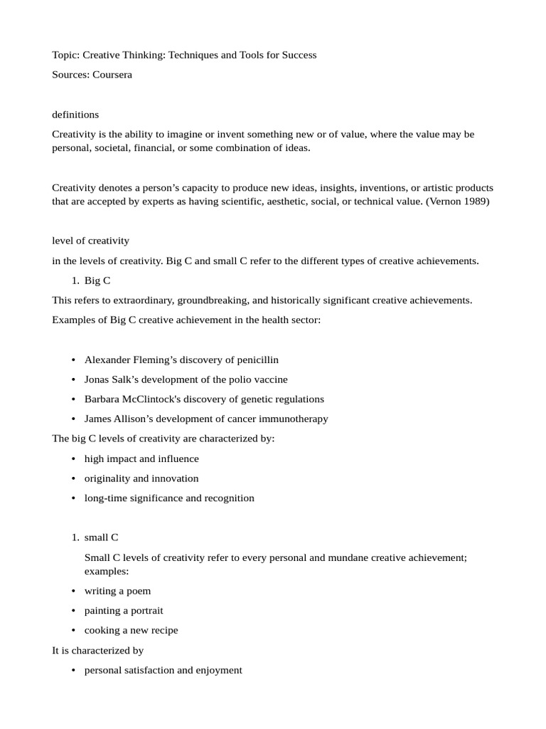 Understanding Creativity Concepts | PDF