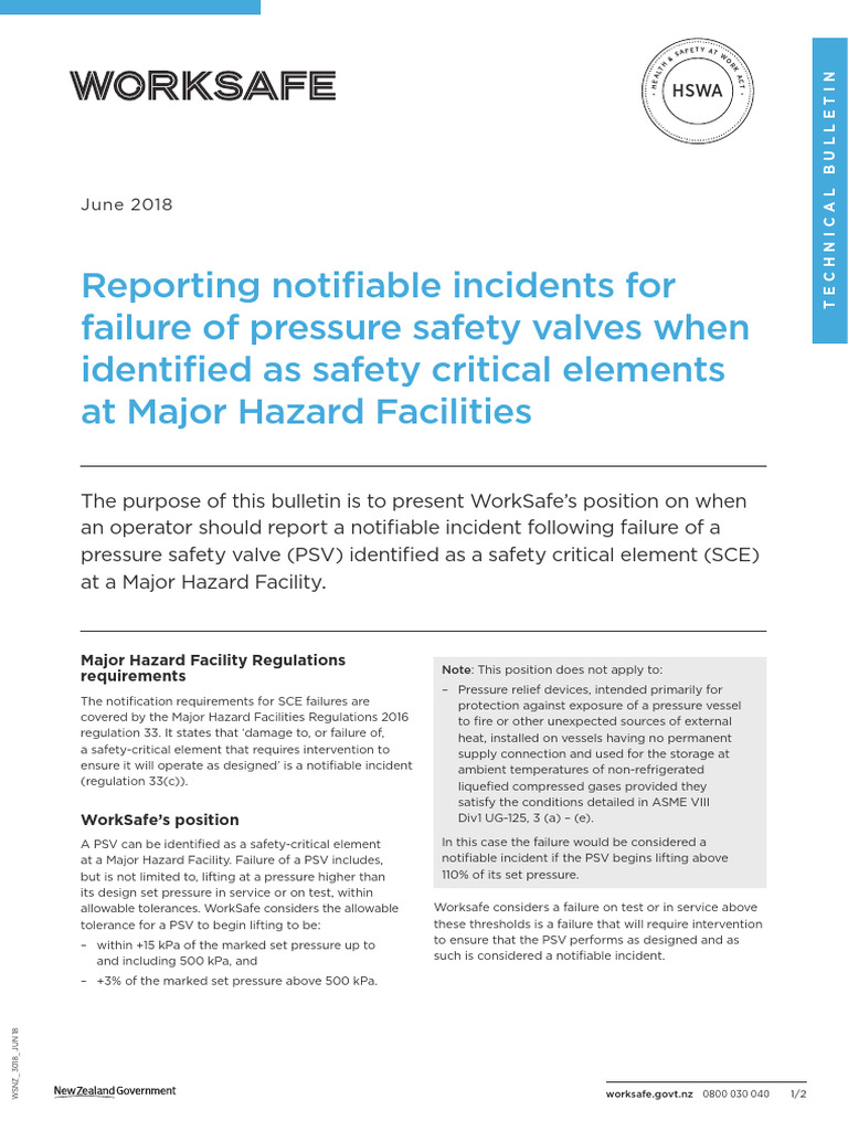 Reporting PSV Failures at Hazard Facilities | PDF | Hydraulics ...