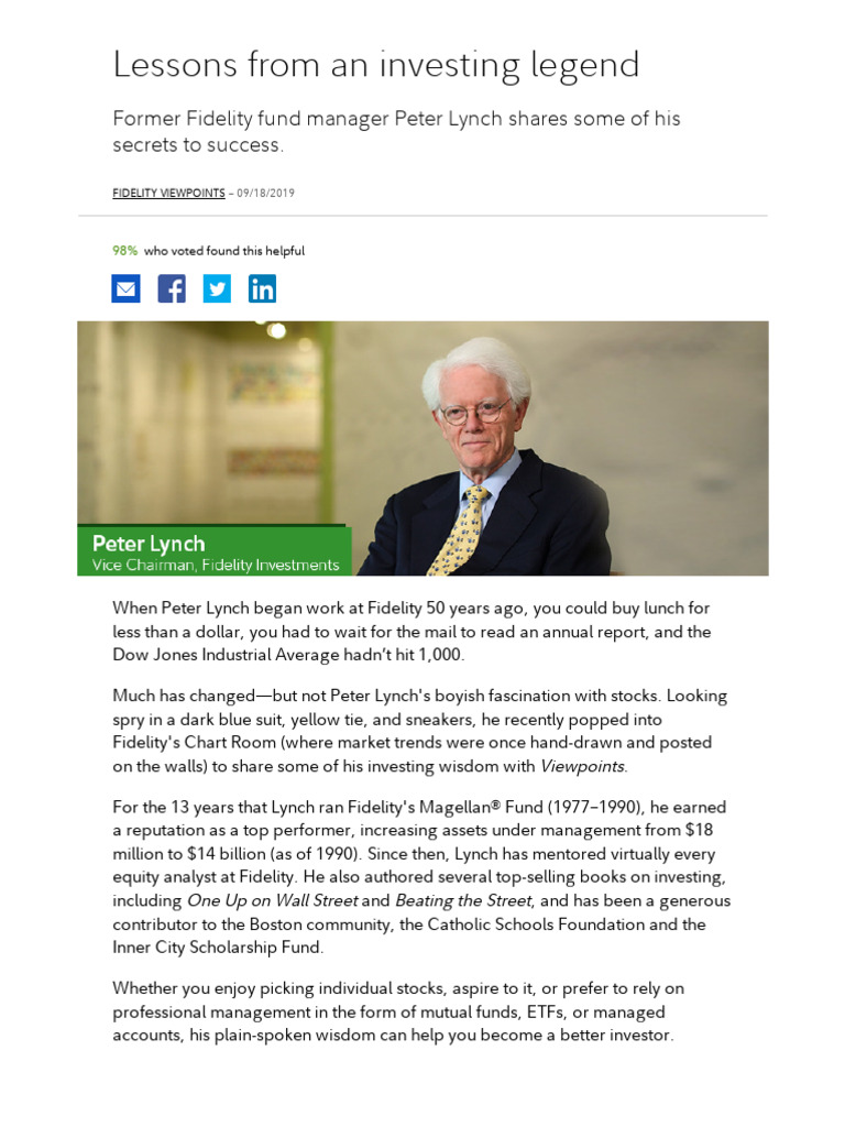 Peter Lynch's Investment Insights | PDF | Investing | Private Sector