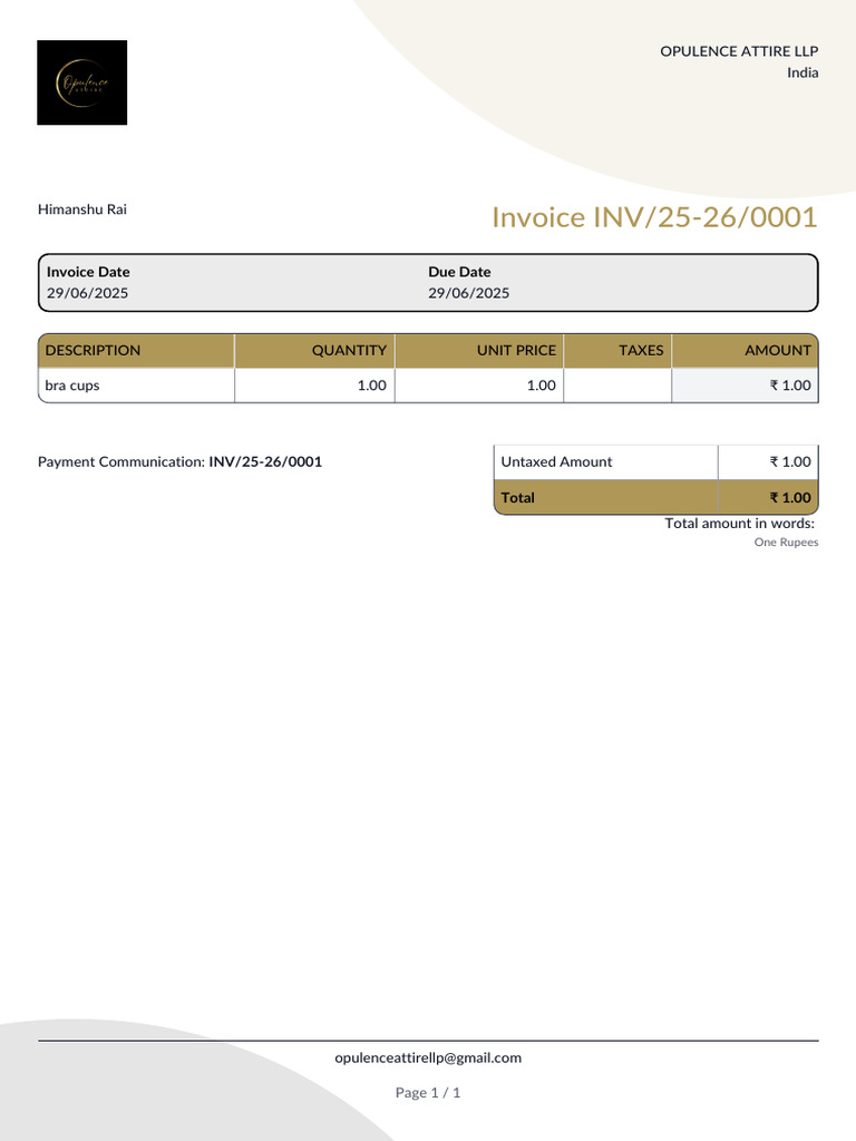 Inv 25-26 0001 | PDF