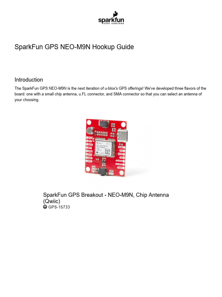 SparkFun NEO-M9N GPS Hookup Guide | PDF | Arduino | Computing