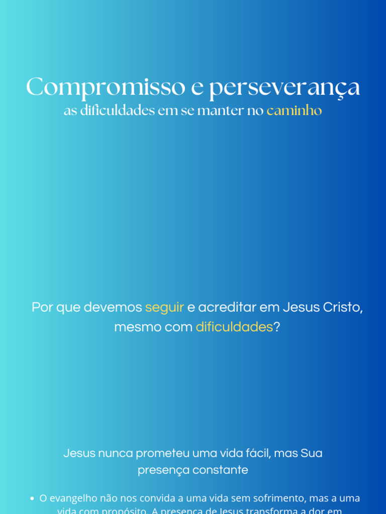 Compromisso e Perseverança | PDF