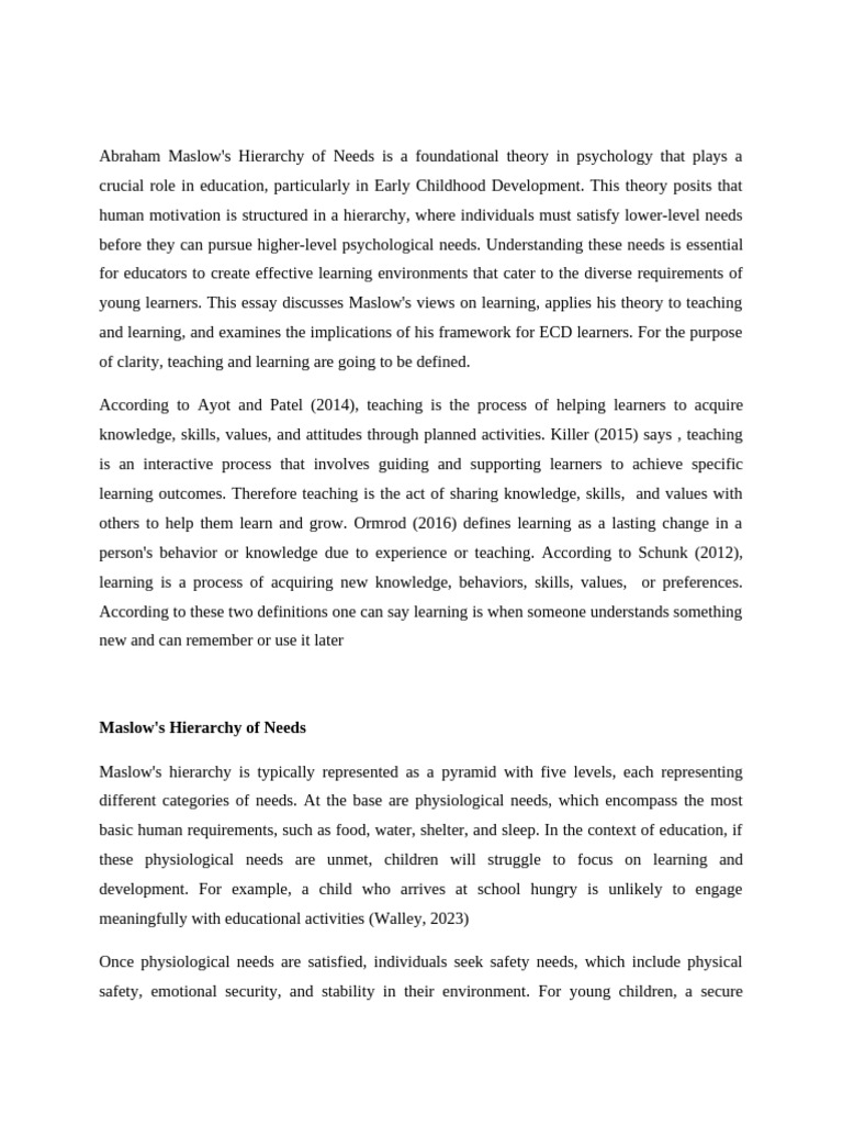 Abraham Maslow'-WPS Office | PDF | Learning | Psychology