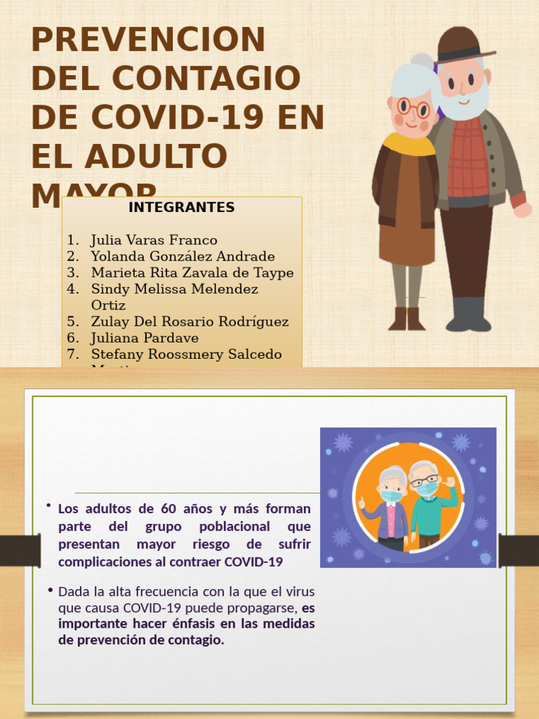 Prevencion Del Contagio de Covid 19 en El Adulto Mayor | PDF ...