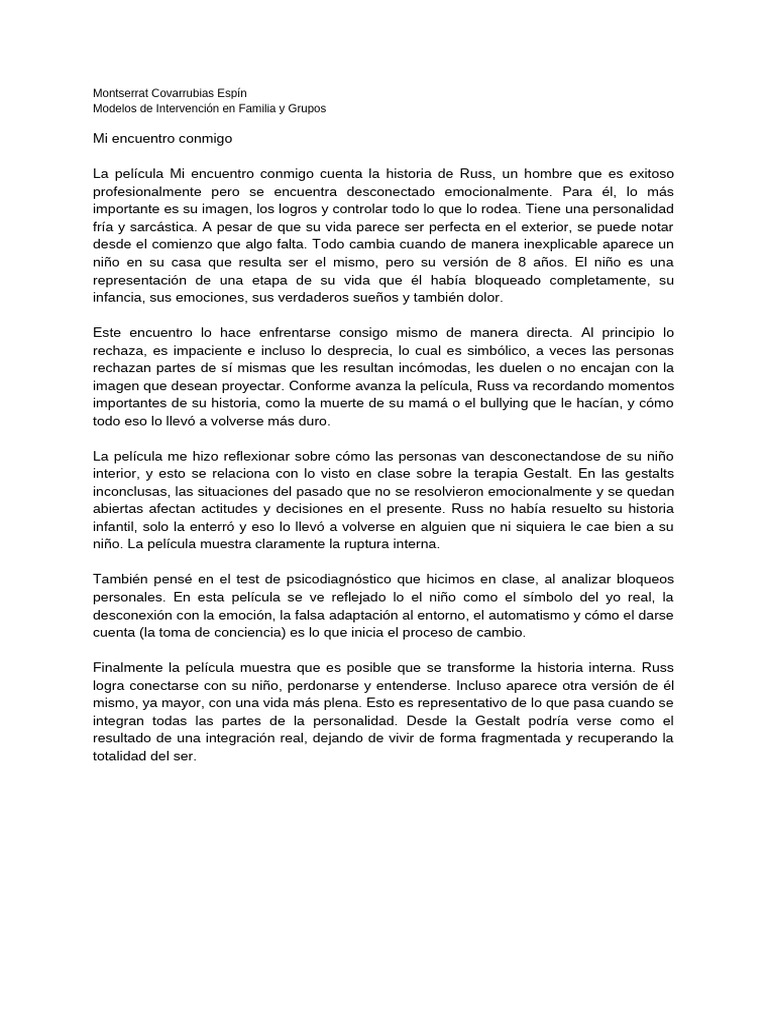 Mi Encuentro Conmigo PDF Terapia Gestalt Sicología