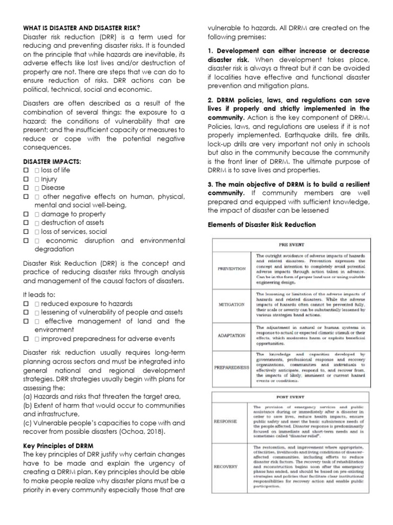Understanding Disaster Risk Reduction | PDF | Natural Disasters ...
