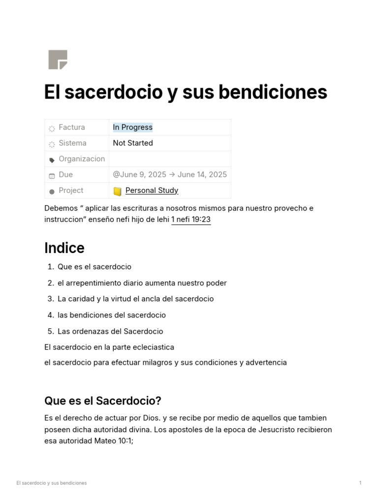 El Sacerdocio y Sus Bendiciones | PDF | Sacerdote | Fe