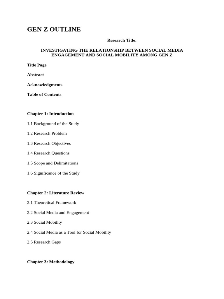 GEN Z Research Outline | PDF