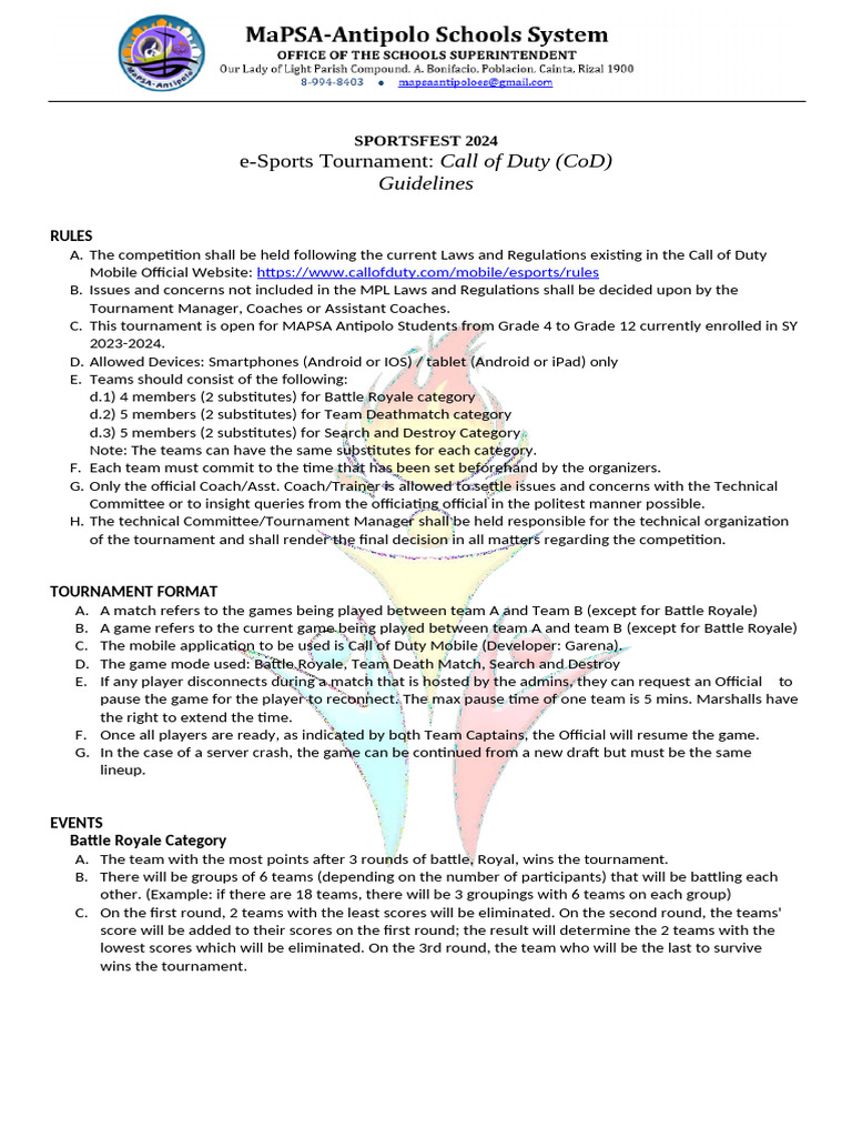 CoD Mobile e-Sports Tournament 2024 | PDF | Android (Operating System)