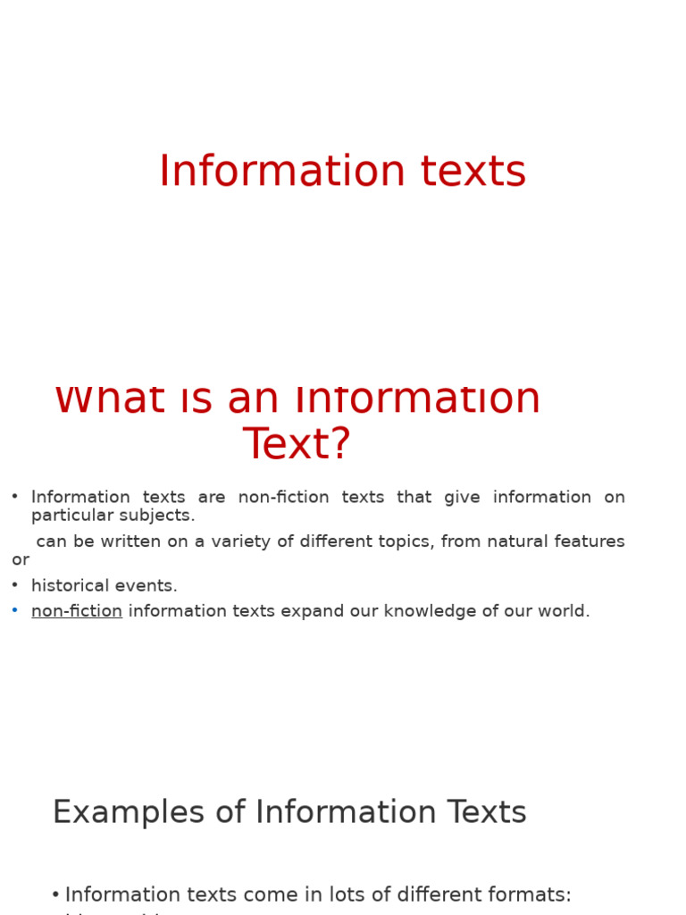 FAITH JAMU - Common Features of Information Texts (Articles | PDF | Non ...