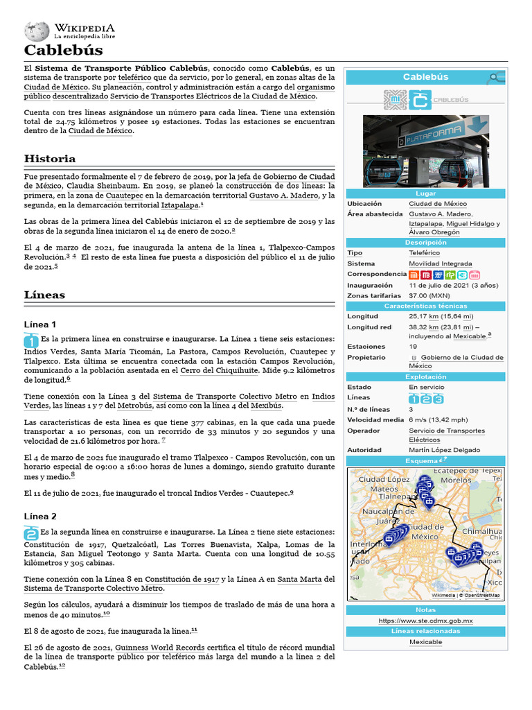 Recorrido y características del Cablebús CDMX | PDF | Ciudad de México ...