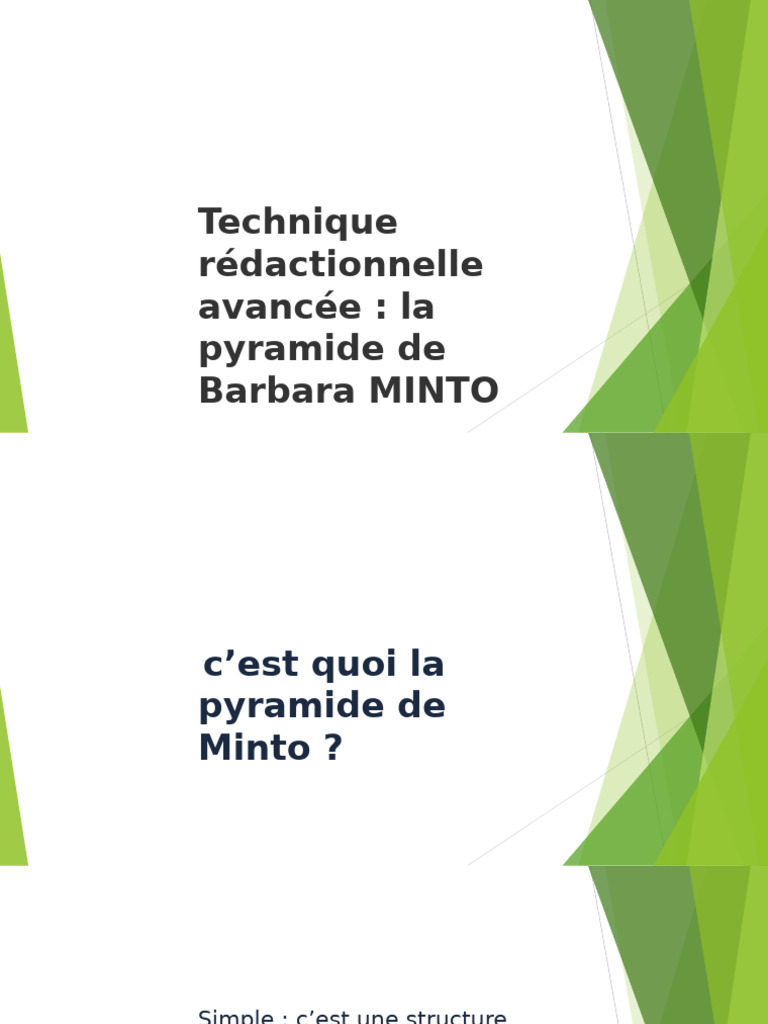 Maîtriser la pyramide de Minto en 4 étapes | PDF