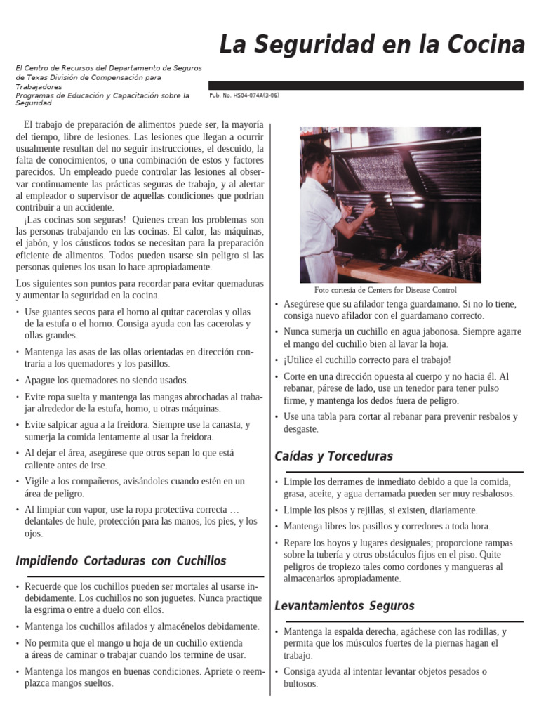 Seguridad en la Cocina: Prevención de Lesiones | PDF | Estufa de cocina ...